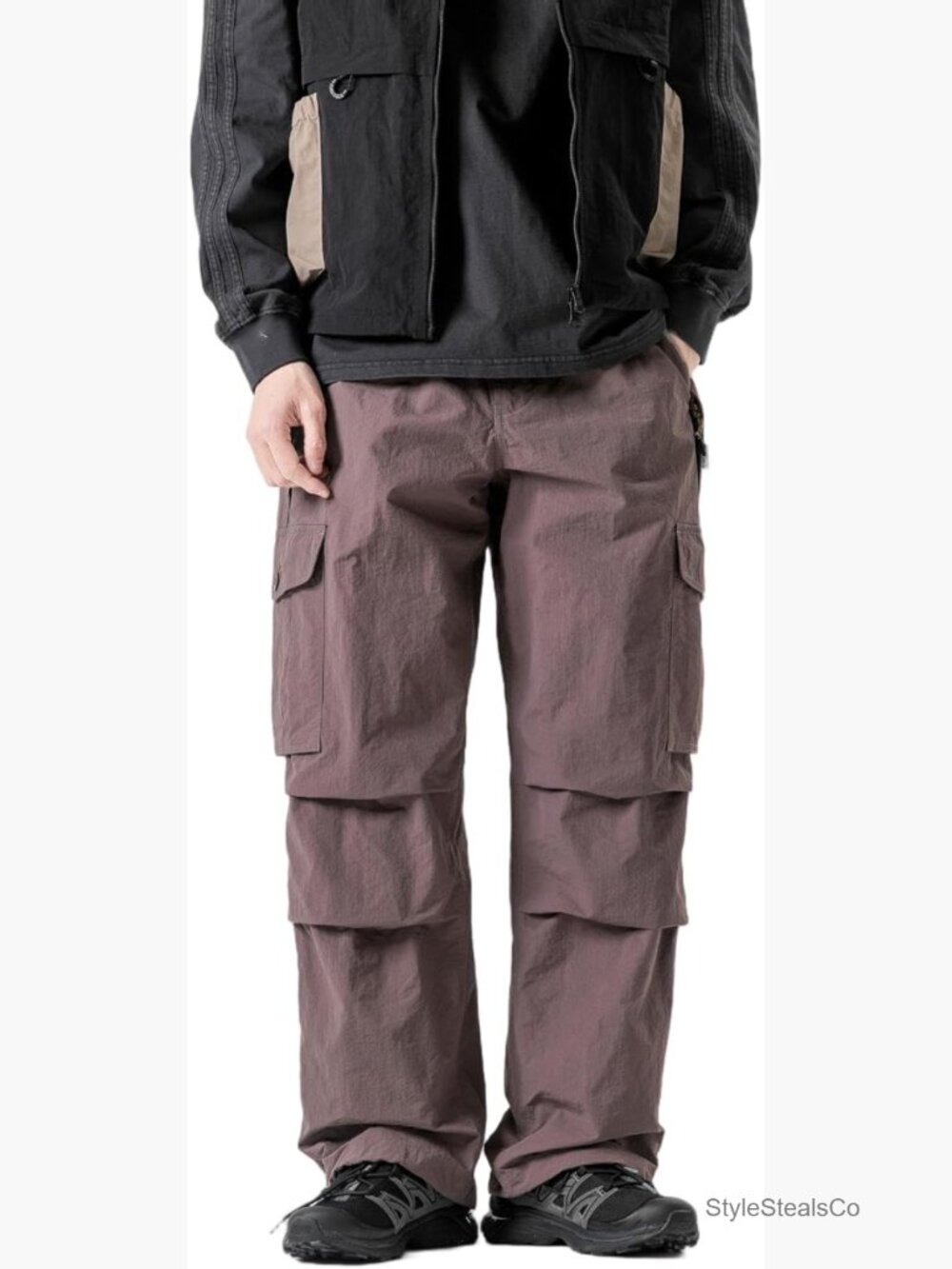 Unisex Parachute Cargo Pants Y2k Quick Dry Lightweight Waterproof Baggy Hiking